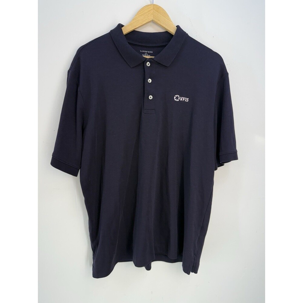 Lands End Blue Polo Shirt Large